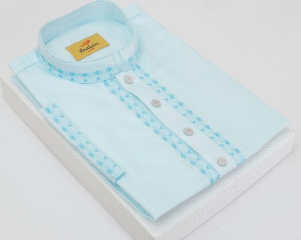 Geyser Color Embroidered Cotton Solid Panjabi