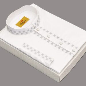 White Color Simple Embroidered Cotton Classy Panjabi